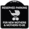 Signmission Reserved Parking for New Mothers & Mothers to Heavy-Gauge Aluminum Sign, 18" x 18", BS-1818-23090 A-DES-BS-1818-23090 - alternate 1